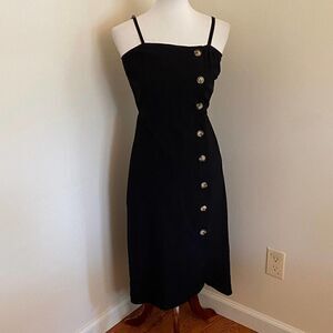 NEW Le Lis Black Faux Button Down Black Dress S